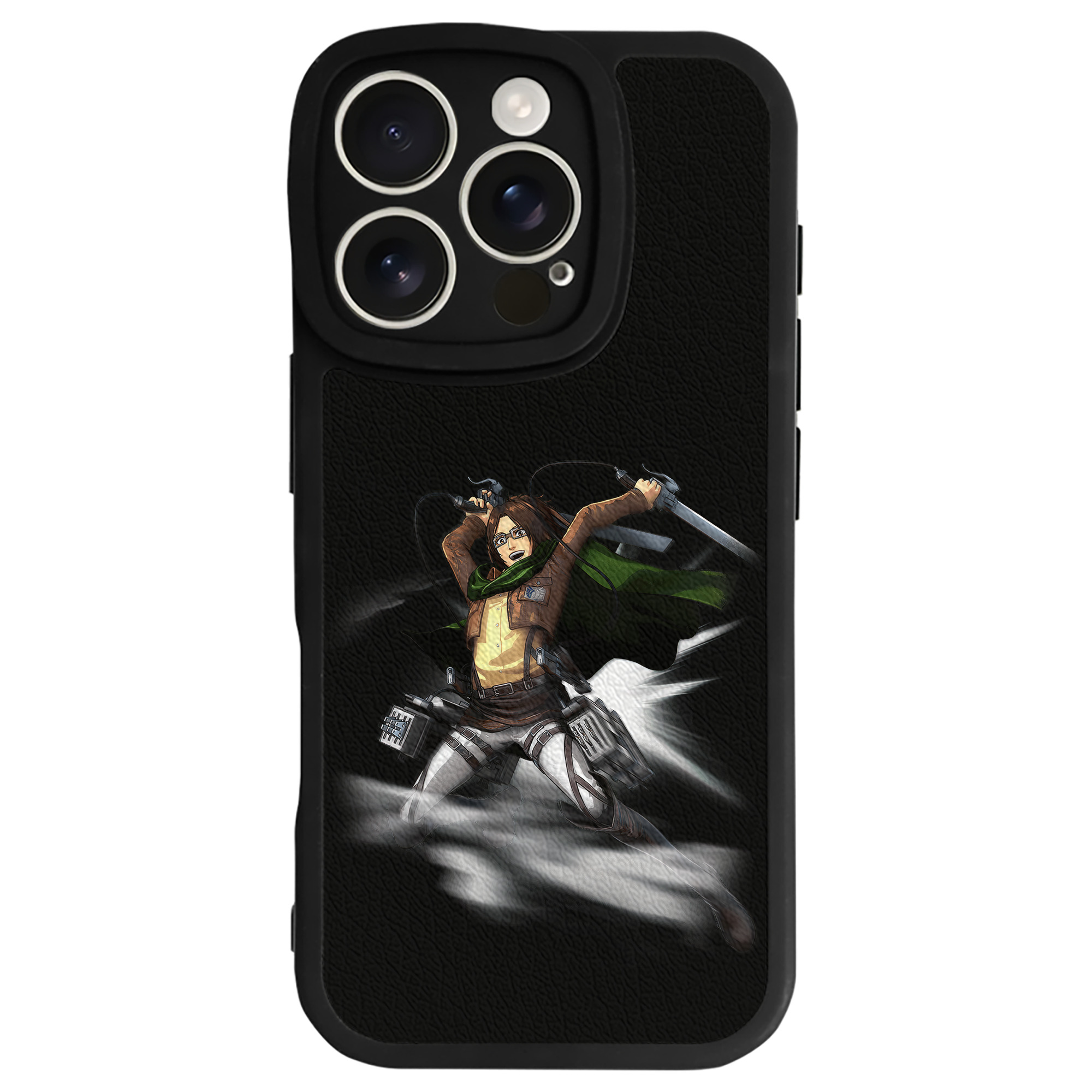 （画像用） 進撃の巨人 ハンジ·ゾエ Attack on Titan Hanji Zoe 【iPhone 16シリーズ対応】シリコンスマホケース（レザー調） 材質：シリコン